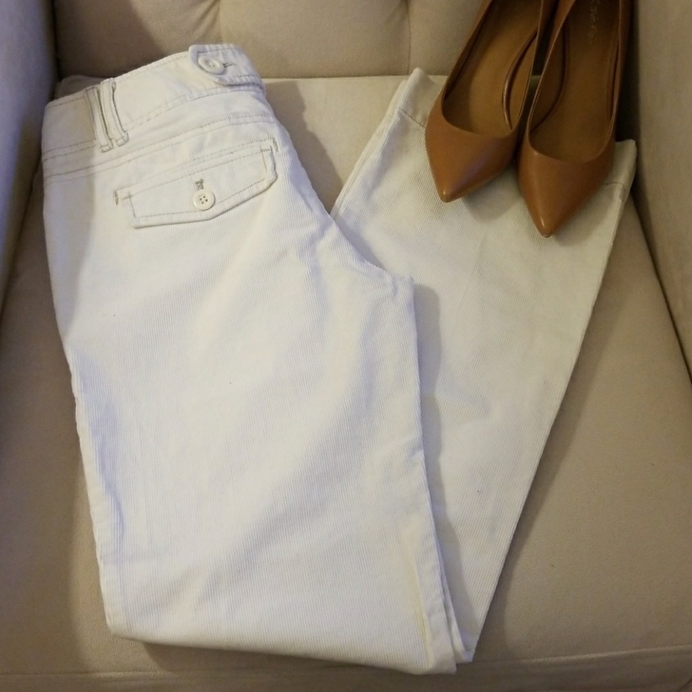 LOFT corduroy trouser with tan stitching.
